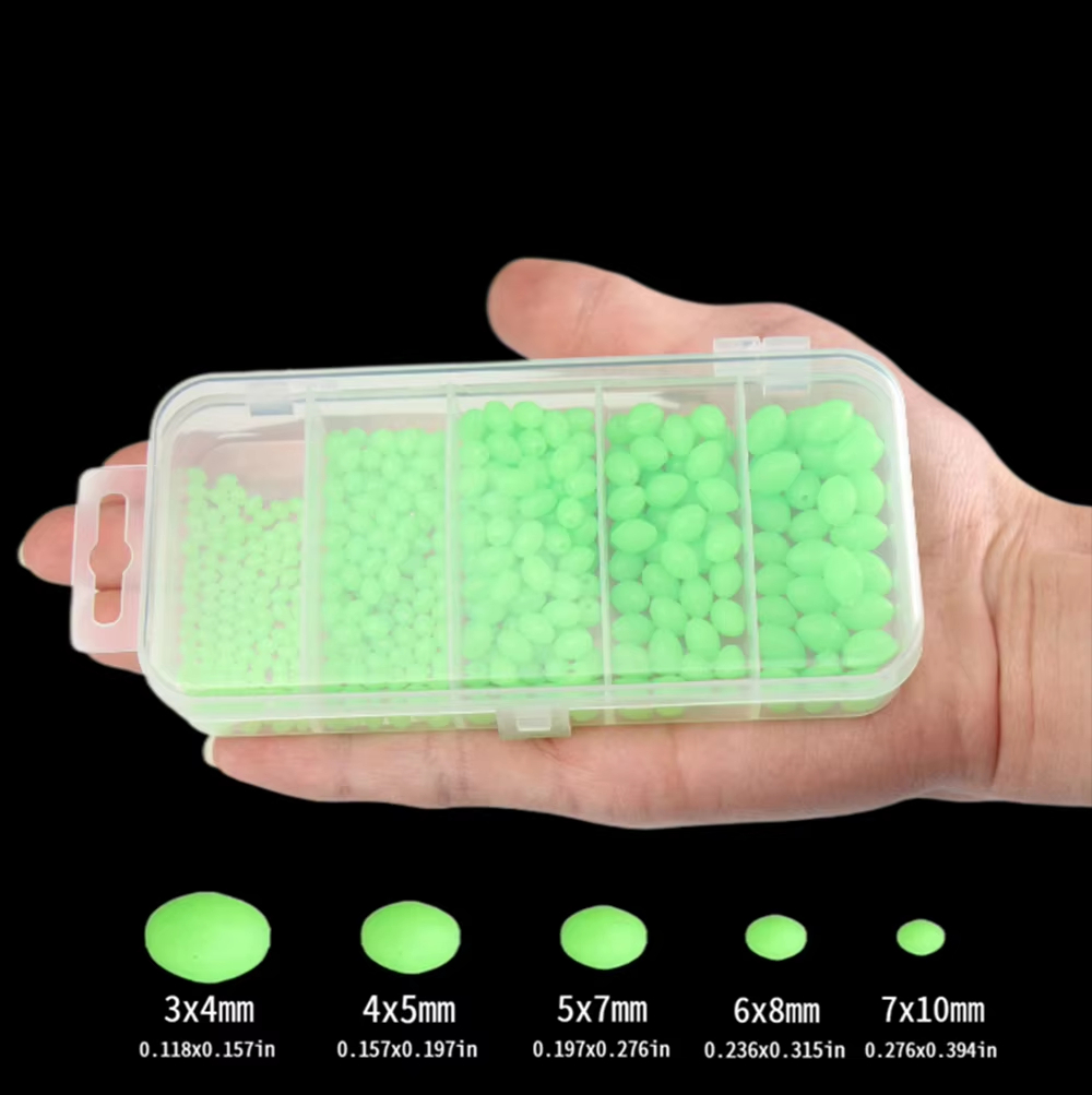 Fishing Lure Soft Plastic - 375 pièces/ensemble nuit lumineuse pêche perles