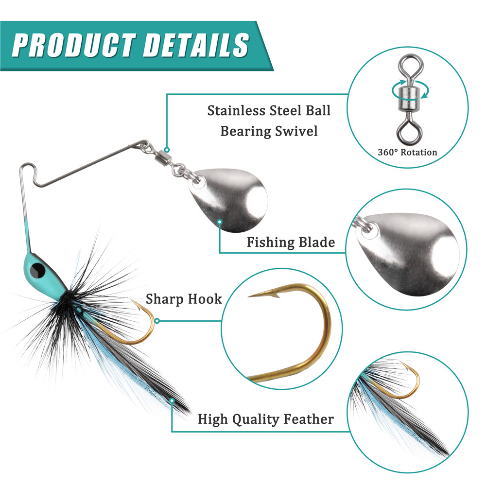 6 pièces/12 pièces Spinner app - Fishing Lure Spinnerbait avis et prix