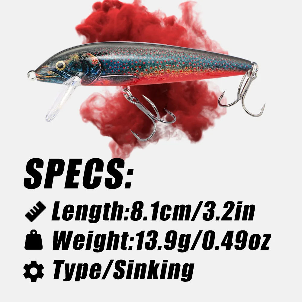 B & U 80mm coulant vairon Wobb - Fishing Lure Jerkbait avis et prix